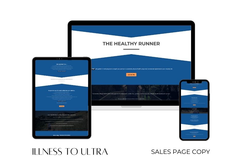 Illness To Ultra sales page copy