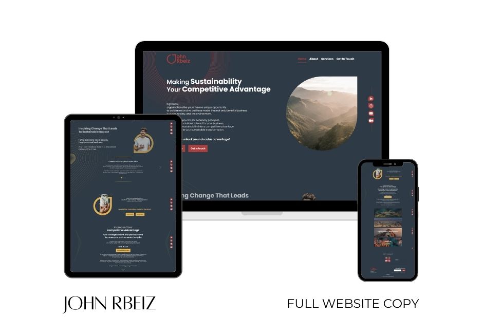 John Rbeiz website copy