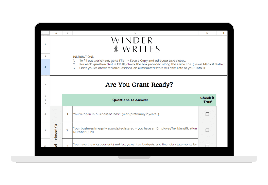 Grant Ready Checklist Mockup Grant Ready Checklist Mockup
