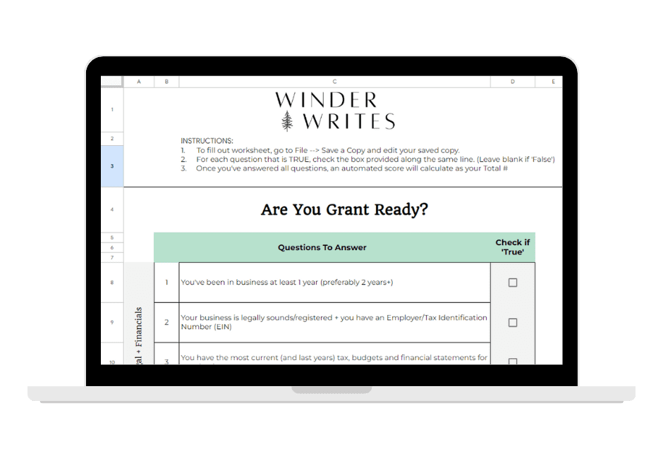 Grant Ready Checklist Mockup